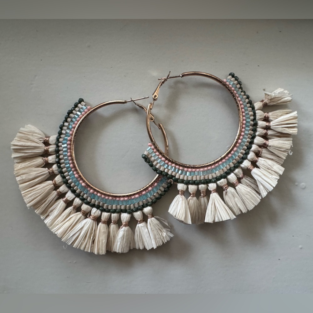 Boho Tassel Hoop Earrings